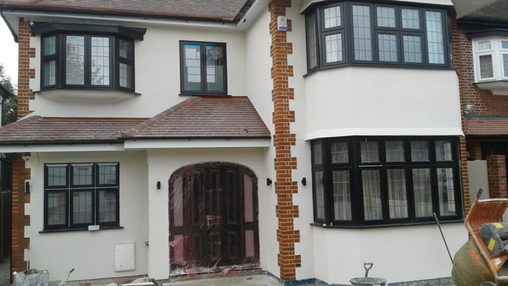 Freshly painted British semi-detached house